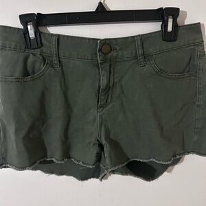 No Boundaries Green Jean Shorts Relaxed Fit